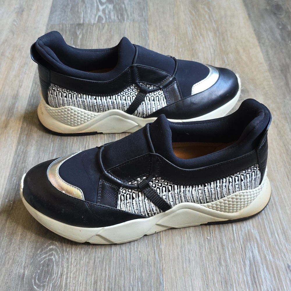 Robert Clergerie Women's Black Sneakers with Silver Accents